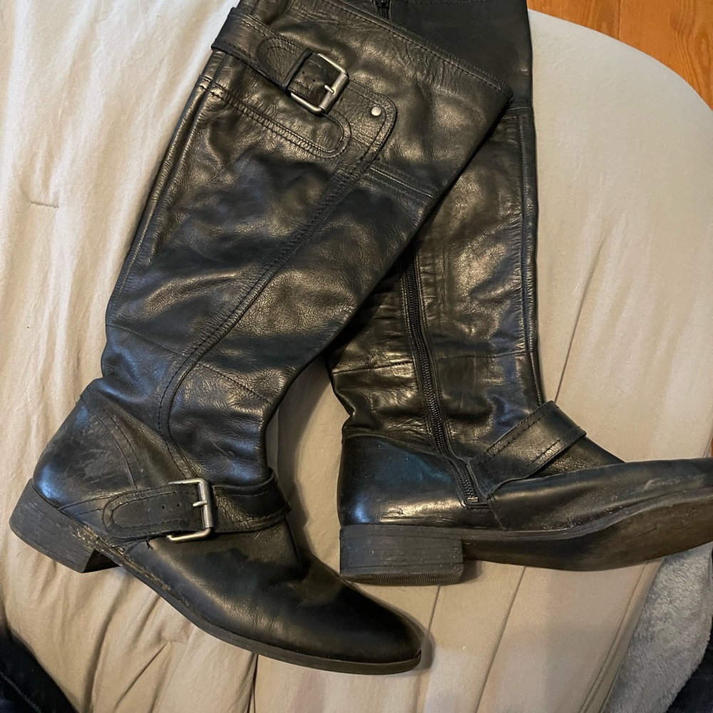 Black knee high boots